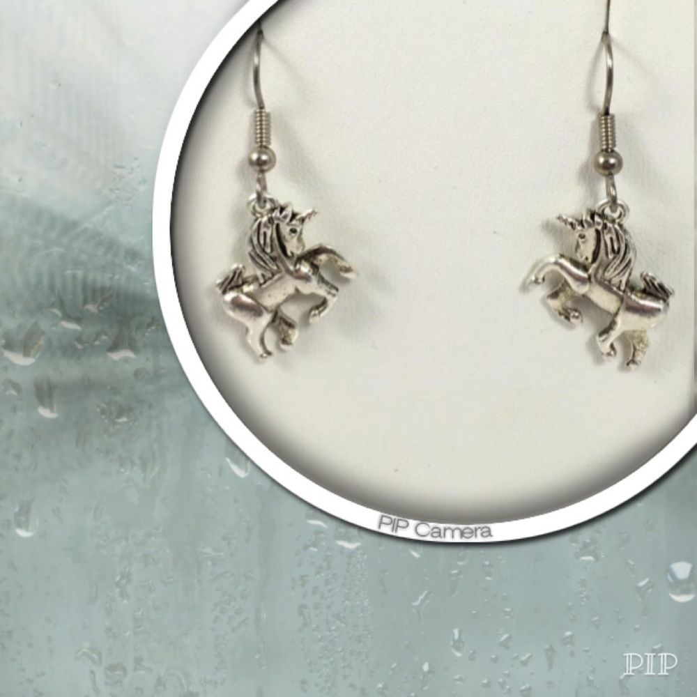 Pewter Unicorn Earrings